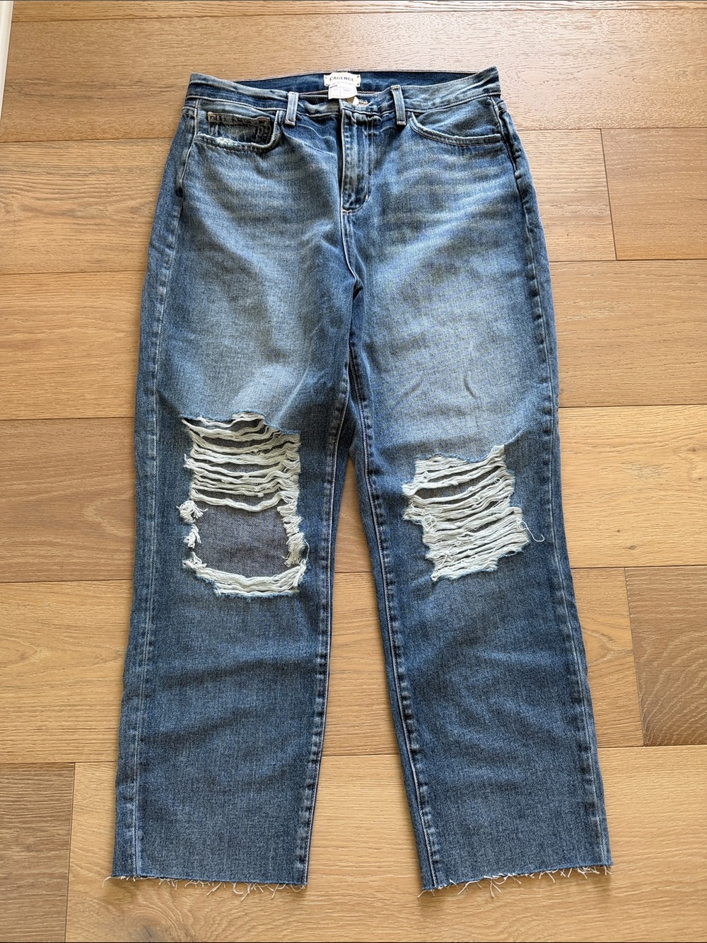 L’AGENCE Adele High Rise Distressed Jeans